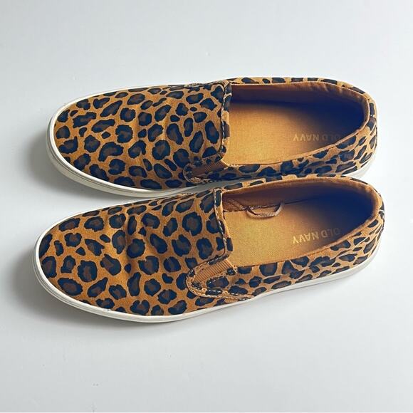 Old Navy Women's Slip On Canvas Animal Print Style Sneakers Sz 8 - Picture 8 of 9